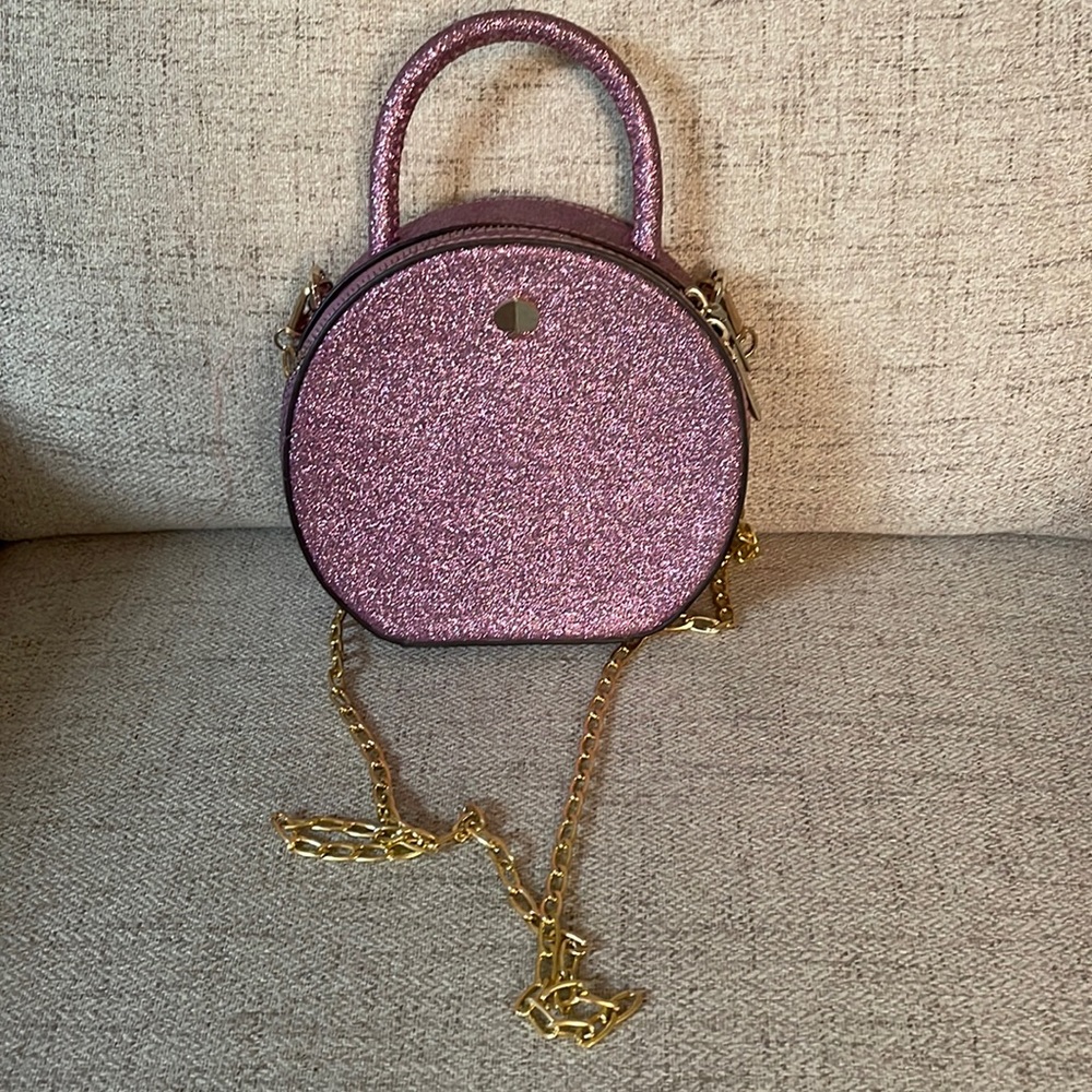 kate spade Pink Glitter Mini Round Top-Handle Crossbody